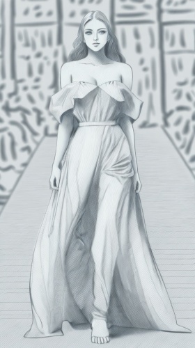 art deco woman,caryatid,the sphinx,garment,sphinx,priestess,art deco background,dead bride,weeping angel,drawing mannequin,cybele,woman sculpture,digital drawing,decorative figure,aphrodite,white lady,goddess of justice,gown,siren,bridal