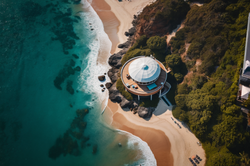 lifeguard tower,cape byron lighthouse,petit minou lighthouse,lookout tower,watertower,aerial view of beach,water tower,lighthouse,byron bay,aerial view umbrella,aerial photography,point lighthouse torch,battery point lighthouse,crisp point lighthouse,observation tower,light house,overhead shot,electric lighthouse,bird's eye view,seelturm