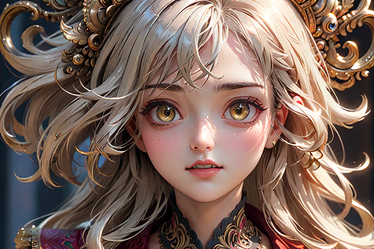 1,amano,violet evergarden,sanya,fairy tale character,golden crown,oriental princess,fantasy portrait,doll's facial features,angelica,medusa,peking opera,oriental girl,gold crown,artist doll,japanese d