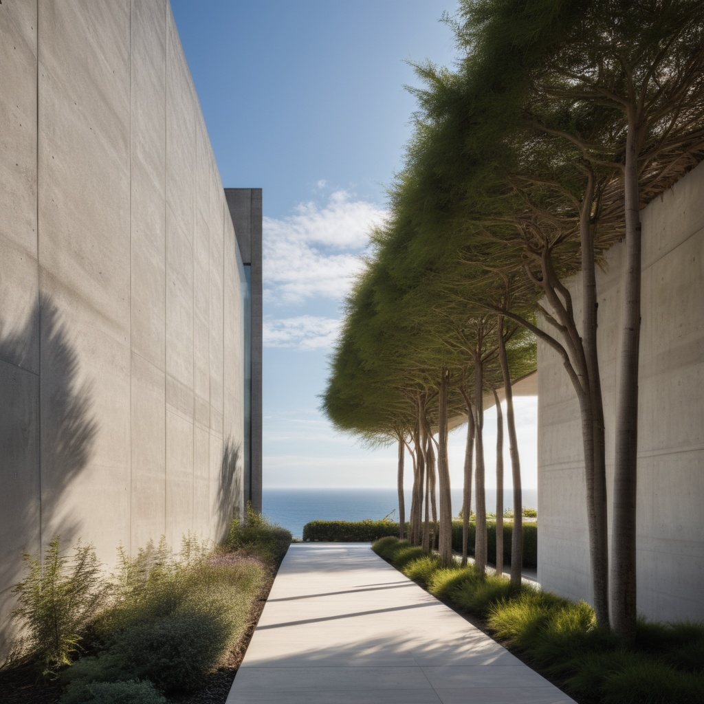 海边,landscape design sydney,corten steel,exposed concrete,getty centre,landscape designers sydney,dunes house,archidaily,dune ridge,walkway,water wall,concrete slabs,3d rendering,concrete wall,skyscape